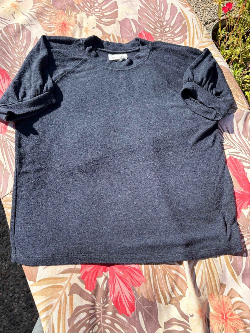 Navy Crewneck Short-Sleeve Sweater